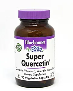 Bluebonnet Nutrition Super Quercetin Vegetable Capsules, Vitamin C Formula, Best for Seasonal & Immune Support, Non GMO, Gluten Free, Soy Free, Milk Free, Kosher, 90 Vegetable Capsules