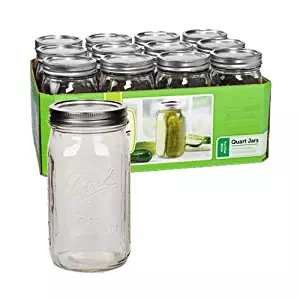 Ball Wide Mouth Quart (32 oz) Jars with Lids and Bands, Set of 12