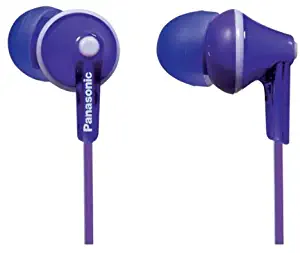 PANASONIC ErgoFit Earbud Headphones with Microphone and Call Controller Compatible with iPhone, Android and Blackberry - RP-TCM125-V - In-Ear (Purple), Violet, 7 x 2 x 2 inches