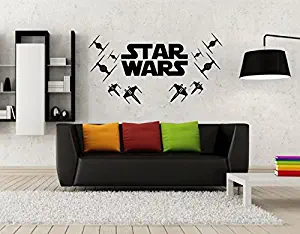 STICKERSFORLIFE Ik2193 Wall Decal Sticker Spaceships Logo Star Wars Children's Room Living